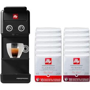 illy Caffè Macchina per Caffè Iperespresso Y3.3 di Colore Nero con 216 Capsule Iperespresso (108 Capsule Iperespesso CLASSICO e 108 Capsule Iperespesso INTENSO)