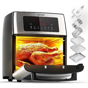 ZachVO Airfryer - Friggitrice ad aria calda XXL, 15 l, 10 programmi, friggitrice ad aria calda da 1700 W, con schermo LCD touch screen, friggitrice ad aria senza olio, 7 accessori, 90% meno grassi,