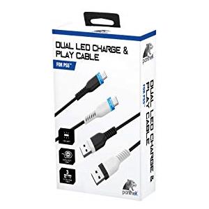 Panthek Dual Led Charge & Play Cable (Soft Cable) - With Led At Joypad Side Ps5