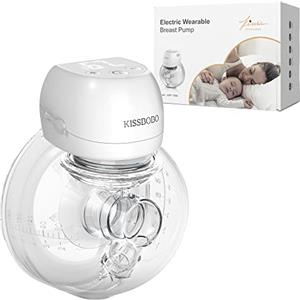 KISSBOBO Rivoluzionario Tiralatte Elettrico 193g, KISSBOBO Tiralatte Elettrico Indossabile Con 3 Modalità 9 Livelli, Comfort Ottimale Con Timer 21 mm/24 mm(Bianco/1 pezzo)