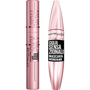 Maybelline New York Sky High Mascara Volumizzante e Allungante Colore Nero + Mascara Ciglia Sensazionali Volumizzante Colore Intense Black