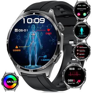 YYKY Smartwatch Uomo donna AMOLED ????????????+PPG/HRV/Acido Urico/Pressione Arteriosa/Sonno/BMI/Affaticamento/Emozioni,1,43