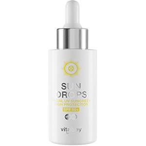 Vitabay SUN DROPS 40ml SPF 50+ UV protettivo fluido - Crema Solare Viso Anti-Aging - Crema Viso Non Grassa e Senza Profumo