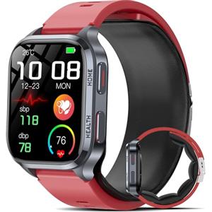 Marsyu Smartwatch per la Pressione Sanguigna con Pompa ad aria, 2.01''Orologio con Lipidi dell'acido Urico/Temperatura Corporea/Sonno/Condivisione Dati Sanitari Domestici/Controllo Accessi NFC/Tasto SOS