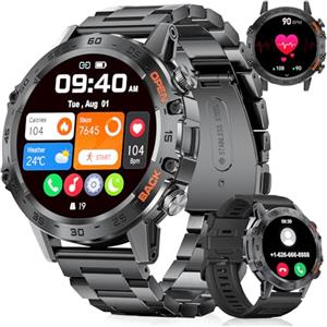 SUNKTA Smartwatch da Uomo con Chiamata Telefonata per Android iOS Smartwatch 400 mAh Sport Smartwatch Uomo Nero Acciaio inox Orologio Intelligente Uomo Frequenza Cardiaca Sonno Salute Monitor