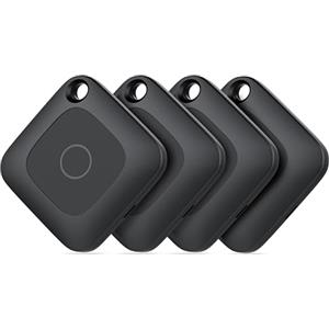 Hoxe Air Tracker Tag, Smart Tag Funziona con Dov'è App (Solo iOS), Localizzatore Chiavi, Trova Oggetti per Valigie/Bagagli, 100dB Sonoro, Batteria Sostituibile, Impermeabile Key Finder, 4-Pezzo