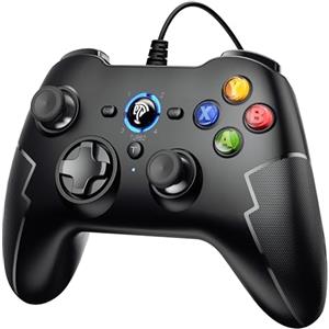 EasySMX Controller PC Controller da Gioco PC con Cavo Joypad PC con Trigger Hall Gamepad con Doppia Vibrazione e Funzione Turbo, Compatibile con PC Windows/PS3/Android TV/Android TV Box-Nero