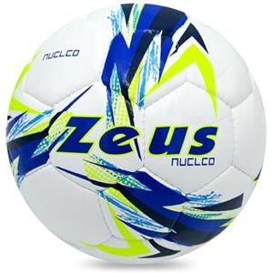 Nucleo Sport Pallone da Calcio Nucleo x Zeus - Resistente, Alta Visibilità e Design Accattivante per Allenamenti e Partite Calcio Calcetto Vari Colori (BIANCO-ROYAL-GIALLO FLUO, N.5)