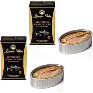 Generico Conserve di Pesce e Frutti di Mare | Ramòn Peña® Tonno Bianco in Olio di Oliva | Tonno in Scatola Offerte | Conserve Ittiche Artigianali - 2 Lattine x 112 Gr | Ventresca di Tonno Latta