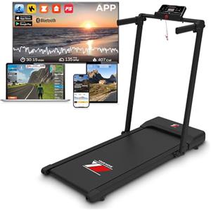 YM Tapis Roulant Elettrico Salvaspazio 12 km/h, Tappeto Corsa MAXI 42cm, MARCHIO ITALIANO, Telaio rinforzato, APP Interattive Bluetooth, Pieghevole, 12 Programmi, NEXT 1000 Your Move ASSISTENZA ITALIA