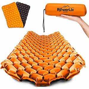 POWERLIX Materassino Campeggio Ultraleggero Ideale per Campeggio, Escursionismo, All'aperto, Materasso Gonfiabile Compatto e Leggero - Airpad, Kit di Riparazione Borsa per il Trasporto