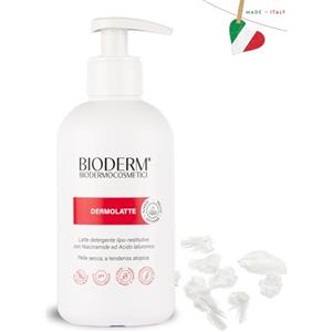 BIODERM BIODERMOCOSMETICI Bioderm Dermolatte - Latte Detergente Lipo-Restitutivo con Niacinamide ed Acido ialuronico - Idrata, Deterge, Nutre - Crema Corpo Idratante e Delicata Per Anziani E Neonati - Per Pelle Secca - 300 ml