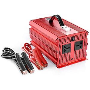 BESTEK 2000W Inverter per Auto 12V a 230V per Camper/Barca/Camion, Convertitore di Potenza 2 Prese AC con Morsetti a Coccodrillo