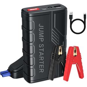 Momowin Avviatore batteria auto,1500A 12V (Fino a 7.0L Gas e 5.5L Diesel) Avviatore emergenza per auto/Moto Jump Starter con e Torcia LED,Porta USB da per Smartphone