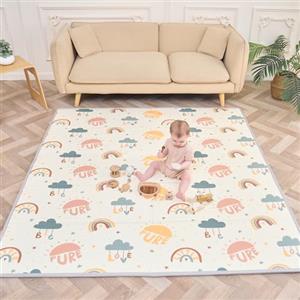 SUPERBE BEBE Tappeto Gioco Bambini Pieghevole 150x180x1cm Palestrina Neonato Montessori Reversibile Non Tossico E Impermeabile In Schiuma Per Bimbi. Palestra Neonati - Tappeto Tummy Time Neonati - Regalo Bambino
