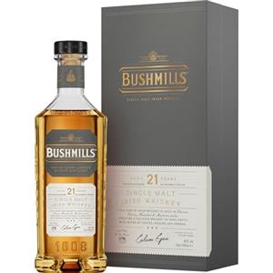 Bushmills 21 anni Single Malt 70cl - Whiskey irlandese invecchiato 21 anni in tre tipologie di legno. 40% vol.