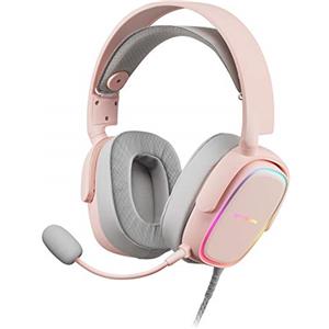 Mars Gaming MHAX Rosa, Cuffie Multipiattaforma RGB+Mic Rimovibile, 53mm HIFI