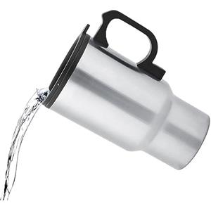 Natudeco 12V 450ml Tazza riscaldante per auto Tazza da viaggio per auto Bollitore elettrico riscaldato Tazza da viaggio iniaio inossidabile Tazza da caffè riscaldante per auto elettrica Tazza termica risca