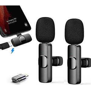 Gilye Microfono Lavalier Microfono per iOS/Android, Mini Microphone Plug & Play, Lavalier Microfono Wireless per YouTube/Facebook Live Stream, TikTok Vlog (non è necessaria alcuna app e Bluetooth)