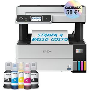 EPSON EcoTank ET-5170 stampante Multifunzione A4 (stampa, copia, scansione, Fax) USB, Wi-Fi, Wi-Fi Direct, Ethernet, display LCD 6,1 cm, ADF, serbatoi flaconi alta capacità, Smart Panel, fronte/retro