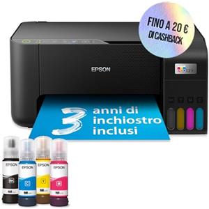 Epson EcoTank ET-2862 Stampante Multifunzione A4, Serbatoi Ricaricabili Alta Capacità, 4 Flaconi Inclusi pari a 3600pag B/N 6500pag Colore