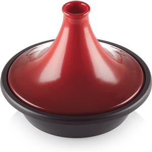 Le Creuset Tajine in Ghisa Vetrificata 27 cm Ciliegia - Perfetta per Cottura Lenta di Carni e Verdure
