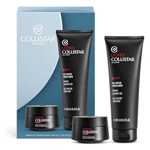 Collistar Confezione regalo uomo Linea Uomo Crema-Gel Energizzante Anti-Eta' 50ml + in regalo Gel Doccia Tonificante 250ml, Dona energia e vitalità ad una pelle del viso stressata e spenta