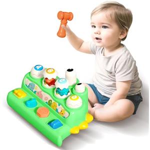 BASAMOU Giochi Bambini 1 2 3 Anni Pop Up Animali, Gioco Montessori Bimbo 1 Anno Giocattoli Sensoriale Bambini 6 9 12 18 Mesi, Giocattoli Educativi Interattivi, Regalo Bambino Compleanno,Natale,Pasqua