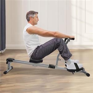 GramStudio Vogatore idraulico con 3 livelli di altezza regolabili e 12 resistenze regolabili, pieghevole Rowing Machine Display LCD, per casa, palestra, campi sportivi