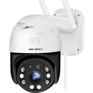 GENBOLT 3G/4G LTE telecamera di sorveglianza esterna con Sim Card,CCTV IP telecamera cellulare senza WiFi,24/7 registrazione spina fillare,Rilevamento umano Visione Colore Inseguimento auto [DC&POE]