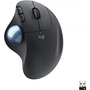 Logitech Ergo M575 Mouse Trackball Wireless - Facile Controllo Con Il Pollice, Tracciamento Fluido, Per Windows, Pc E Mac, Con Bluetooth E Usb, Nero, ‎10 x 4.8 x 13.4 cm 145 grammi