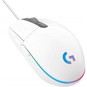 Logitech G203 LIGHTSYNC Mouse Gaming con Illuminazione RGB, Personalizzabile, 6 Pulsanti Programmabili, Sensore per Gaming, Tracciamento a 8.000 DPI, Peso Ridotto - Bianco