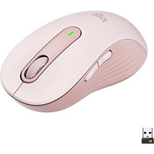 Logitech Signature M650 L Mouse wireless - Per mani grandi, Durata Batteria 2 anni, Clic Silenziosi, Tasti Personalizzabili, Bluetooth, per PC/Mac/Più dispositivi/Chromebook - Rosa