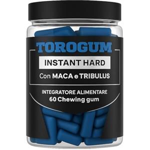 AlohaLabs ToroGum 60 PILLOLE BLU Integratore Uomo Forza, Energia, Resistenza, per Performance Massime | Gomme Masticare Azione Rapida e Potente con, Maca, Taurina, Tribulus Terrestris
