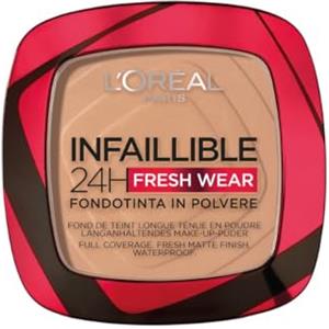 L'Oreal Paris L'Oréal Paris Fondotinta in Polvere Fresh Wear 24H, Formula A Lunga Tenuta, Alta Coprenza Matte e Pelle Opacizzata, Leggero sulla Pelle, Infaillible, Tonalità: 220 Sable/Sand, 50g