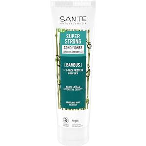 SANTE Naturkosmetik Super Strong Conditioner Bio-Bambus + 3 strati di proteine, balsamo vegano per capelli senza siliconi, nutre e rinforza i capelli senza potere, per una sensazione più densa, 150 ml