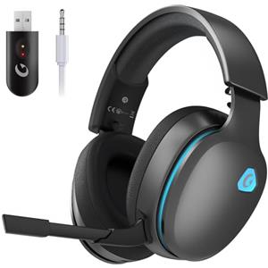 Gvyugke Cuffie da gioco wireless da 2,4 GHz per PC, PS5, Mac, Switch, audio surround 7.1, Bluetooth 5.3, cuffie da gioco senza fili, con microfono, 3,5 mm, per serie Xbox