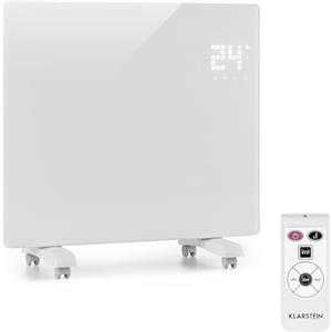 Klarstein Stufa Elettrica Basso Consumo, Stufa Elettrica 1000W, Termoconvettore con Rotelle, Termosifone Elettrico Portatile, Termoconvettore a Parete con Termostato, Stufetta per Casa