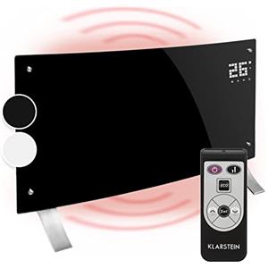 Klarstein Stufa Elettrica Basso Consumo, Stufa Elettrica 2000W, Termoconvettore Elettrico a Parete con Termostato, Termosifone Elettrico Basso Consumo, Calorifero Riscaldamento Portatile