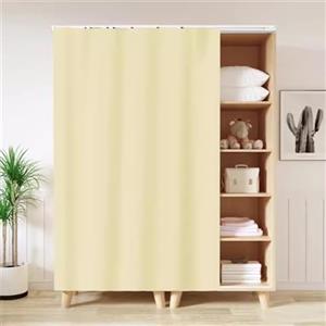 BESTORI Tende da Cucina Corte Elegante A prova di polvere Ventilazione Tenda per Armadio Bistrot Tendine Finestra Mantovana per Camera Soggiorno Scarpiera, Giallo, 130x200cm (L x A)