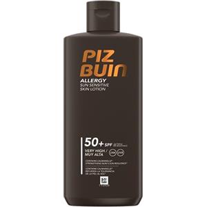 PIZ BUIN Allergy Latte Solare SPF 50+, Crema solare 50+ per pelli delicate e sensibili al sole, Protezione solare 50+ con filtri UVA/UVB, Protezione SPF50+ resistente all'acqua, 400 ml