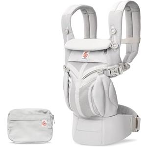 Ergobaby Omni 360 Cool Air Mesh Marsupio Neonati Ergonomico 0 36 Mesi, 4-in-1 Zaino Porta Bebe Traspirante, Pearl Grey