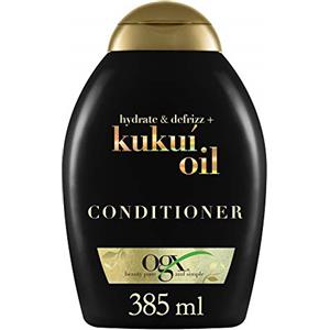 OGX Balsamo Hydrate & Defrizz + Kukui Oil, Balsamo capelli crespi con Olio di Kukui, Balsamo districante capelli efficace contro umidità ed effetto crespo, 385 ml