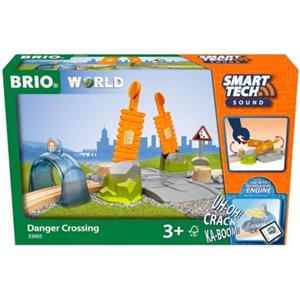 BRIO World - Attraversamenti Pericolosi, Smart Tech Sound, Accessorio Pista Trenino, Set Costruzioni in Legno, Compatibile con Tutti i Prodotti BRIO, Giocattolo per Bambini 3+ Anni