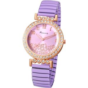 JewelryWe Orologio Elastico da Polso da Donna: Orologio Analogico Cinturino in Acciaio Inssidabile con Zirconi Brillanti Idee Regalo per Lei