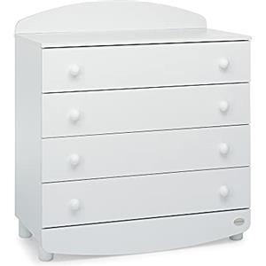 Foppapedretti Cassettiera Patty, Legno, Made in Italy, Primo piano superiore utilizzabile come Fasciatoio (venduto separatamente), 91x50x100 cm, Bianco