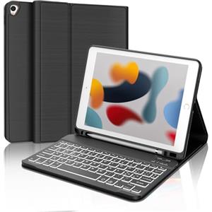 WAVATA per iPad 10.2 9 Gen Custodia Tastiera- Tastiera per iPad 10.2 8 Gen/ 7 Gen/Air 3/ iPad Pro 10.5'', Tastiera Italiana Bluetooth Wireless Staccabile con Retroilluminata, Nero