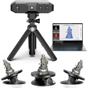 Revopoint Mini 2 Scanner 3D con giradischi e treppiede, 0,02 mm di precisione 3D Scanner per stampanti 3D e modellazione, una velocità di scansione fino a 16 FPS, anti-shake 9 assi IMU