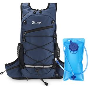 CestMall Zaino idrico CestMall con sacca d'acqua da 2 litri Zaino da escursionismo leggero Zaino da idratazione Pacchetto perfetto per il ciclismo all'aperto Maratona Corsa Sci Campeggio Arrampicata (Blue)