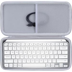 Lebakort Duro Viaggio Caso Custodia per Logitech MX Keys Mini Tastiera Illuminata Wireless (Bianco)